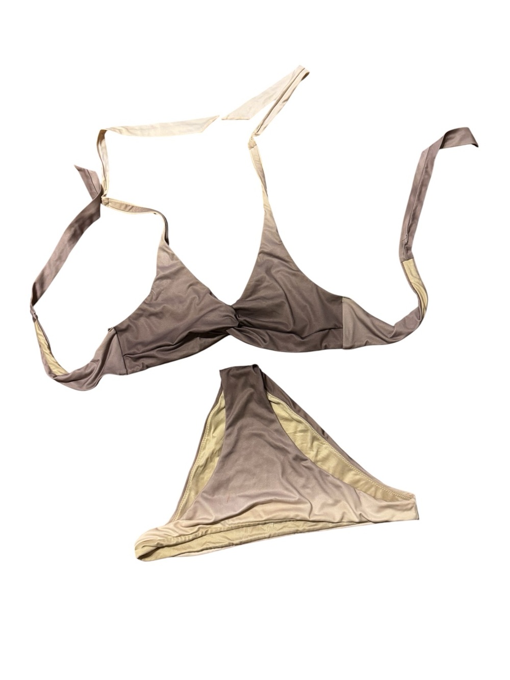 Two-Tone Taupe & Cream reversible O'Neil Bikini Set size M,in perfect condition